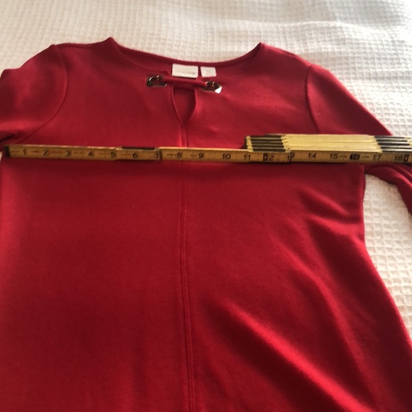 💋 Buy 2 for 15.00  Chico’s Red Keyhole size 0 size small ♥️♥️ - Picture 7 of 14